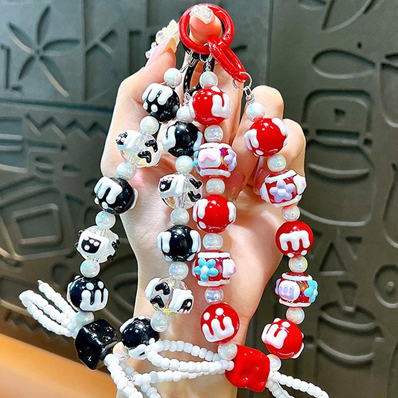 Cake Beads Hand-Painted Beads Mobile Phone Chain Keychain Cute Bag Pendant Beaded Chain