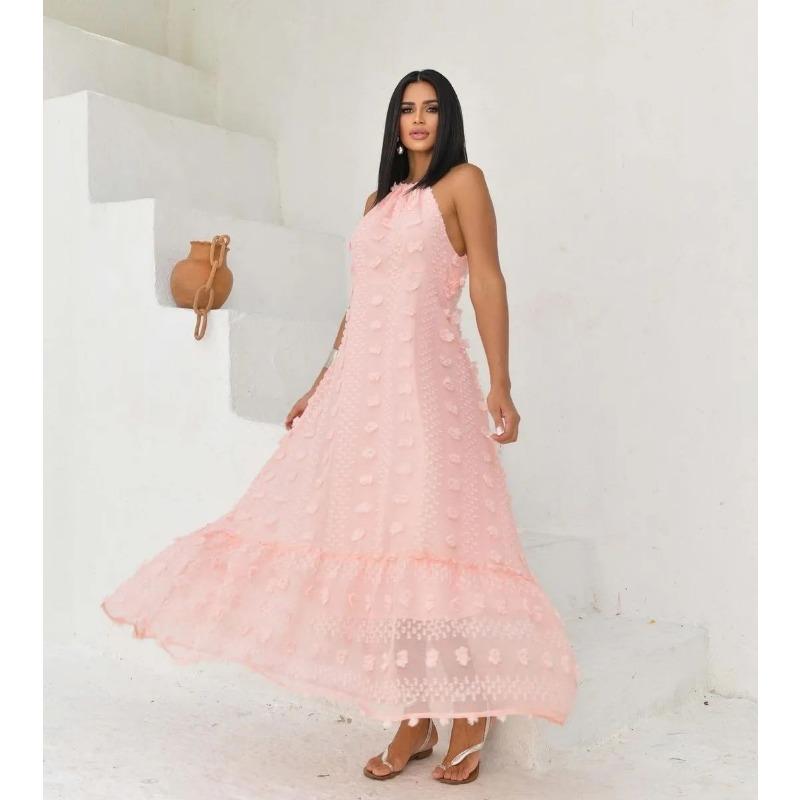 Женские темпераментные тонкие стереоплатья без рукавов с висячим вырезом