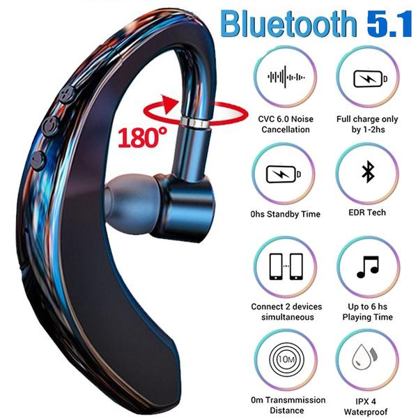 Беспроводная гарнитура Bluetooth5.1, спортивные наушники CVC 8.0 с шумоподавлением, деловой крючок с длительным режимом ожидания, наушники с микрофоном