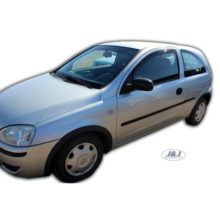 Déflecteurs d'air - J&amp;J AUTOMOTIVE - Opel Corsa C 2000-2006 - Fumé - Acrylique renforcé - Installation facile
