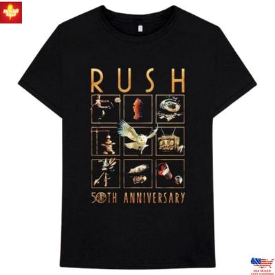 Модная футболка Trending Rush 50-й юбилей R50 Vignettes Классическая футболка рок-группы Ретро Унисекс