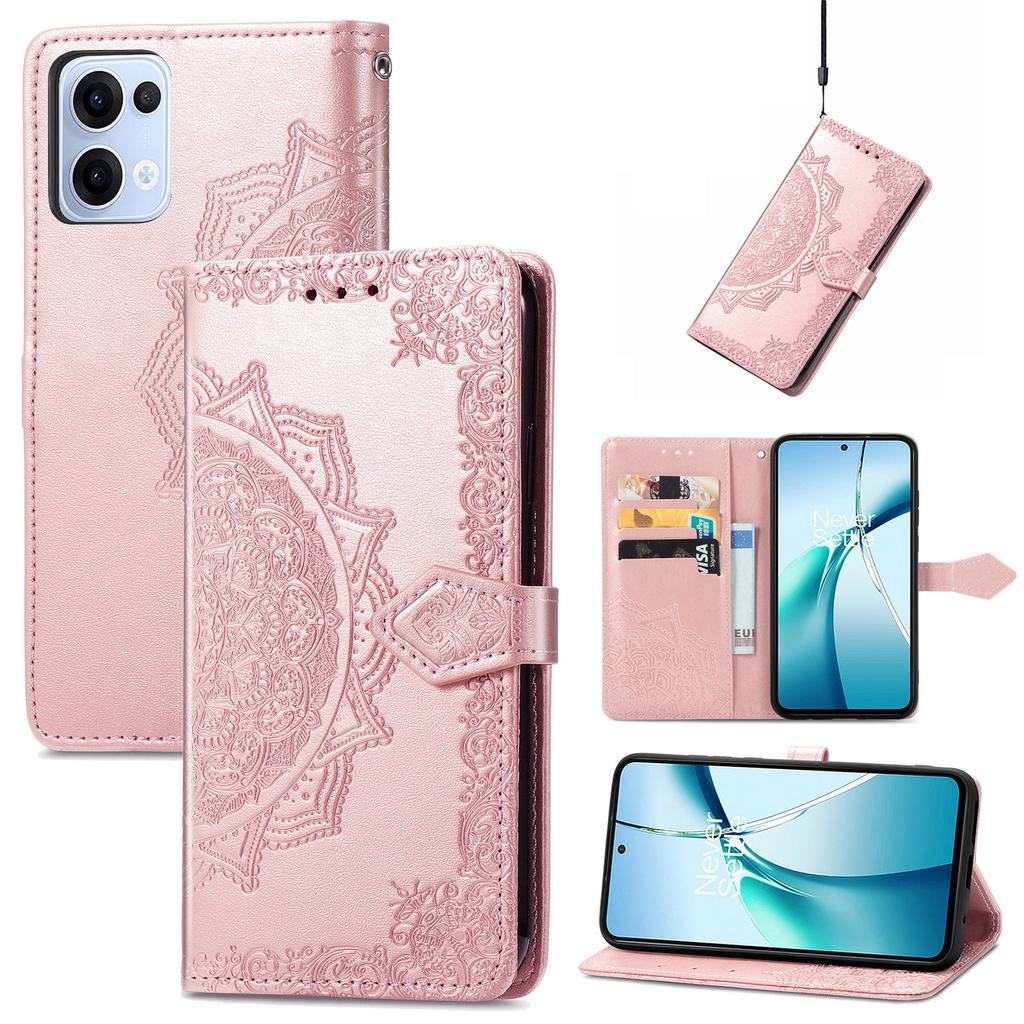 Для Oppo Reno13 5G (Глобальный) Чехол-кошелек с цветком мандалы, кожаный чехол-подставка для телефона