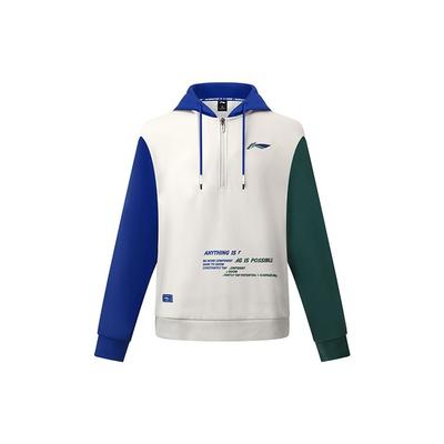 Толстовка с капюшоном Li Ning Badminton Series с тремя цветными буквами и принтом, толстовка с длинным рукавом, цвет Glacier-Gray AWDSD49-1