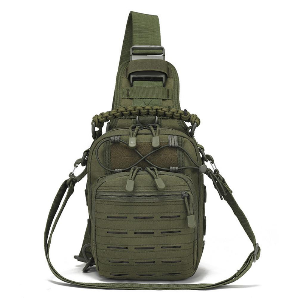 Portable Laser Cut Tactical Chest Bag, Camo Single Shoulder Crossbody Sling Bag for Cycling Outdoor Wild Sports