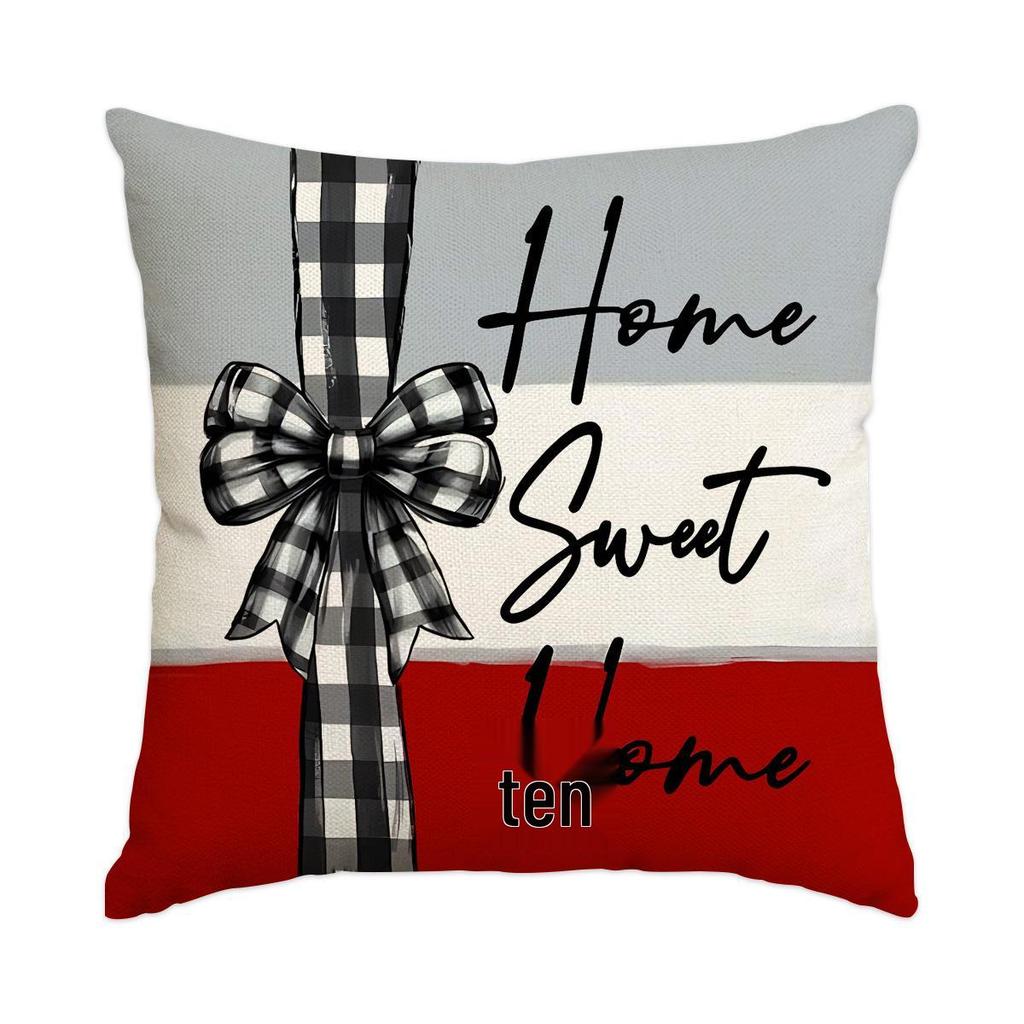 Горячая распродажа Рождественская наволочка из искусственного льна с принтом елки и снеговика - Праздничная декоративная наволочка для диванной подушки