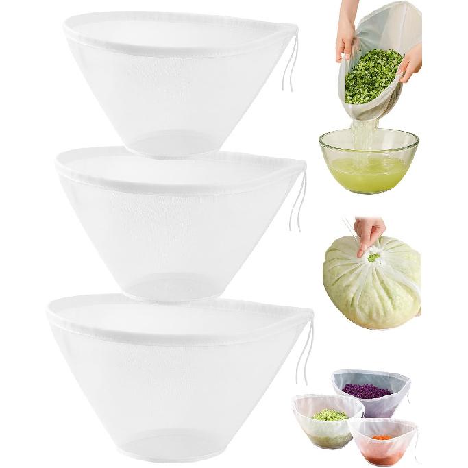 Cheesecloth for Straining, Nut Milk Bag, Organic Cheese Cloths, Reble Fine Mesh Strainers for Almond Milk, Yogurt, Coffee, Cheese making, Juice, and