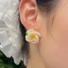FANTASTIC PLANET leaf flower beads earrings (3colors)
