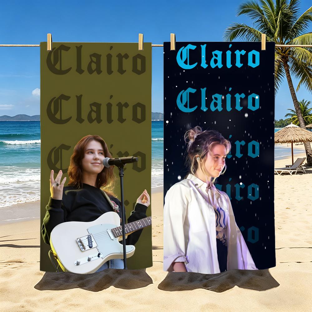 Певица Clairo Клэр Коттрилл Полотенце Полиэстер Пляжное полотенце Быстросохнущее Без песка Банное полотенце для Лета Бассейна Путешествий Отпуска