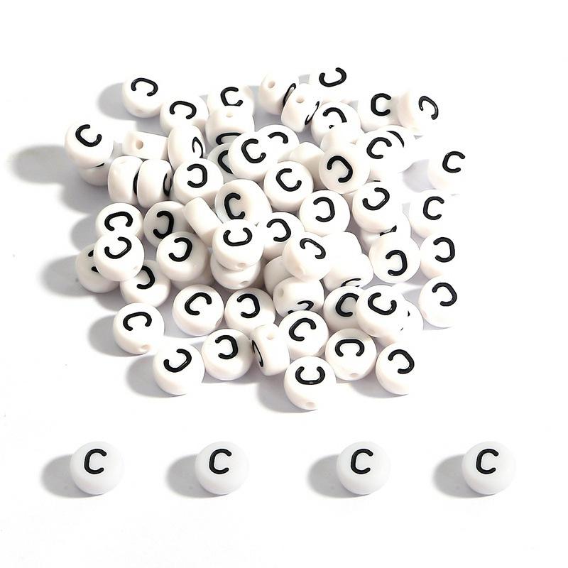 Бусины для браслетов ручной работы 4*7 мм Акриловые бусины с буквами алфавита Плоские бусины DIY Детские инструменты для плетения Бисероплетение Аксессуары для самодельных браслетов
