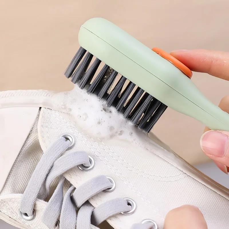 2/1Pcs Multifunctional Shoe Brush Automatic Liquid Adding Laundry Brushes Washing Clothes Soft Bristles Brush Home Cleaning Tool