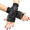 New Hot Sale Fashionable Simple Gothic Fingerless Gloves Unisex Tear Design Stretchy for Party Preparation and Durable Halloween