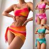 European and American Sexy Printing Tie-dye Split Bikini Fashion Color Matching Swimsuit