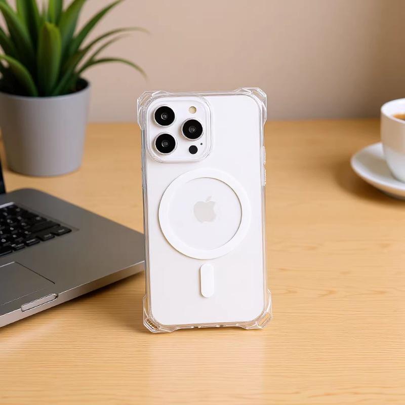 Прозрачный магнитный чехол для iPhone 17 Pro Max, противоударный, с защитой углов