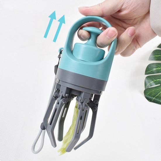 Совок для уборки собачьих экскрементов Портативный Совок для отходов собаки 6-зубый Инструмент для сбора фекалий со встроенным диспенсером для пакетов