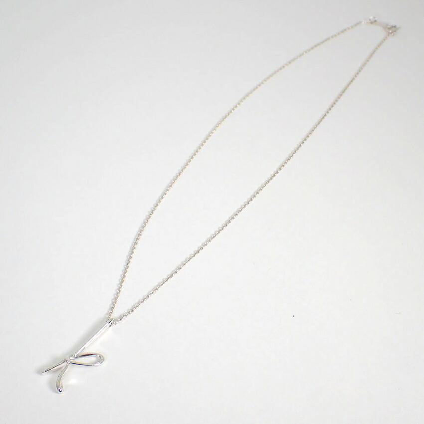 [Б/у] TIFFANY/Tiffany 925 инициал/k кулон/ожерелье [g329-90]