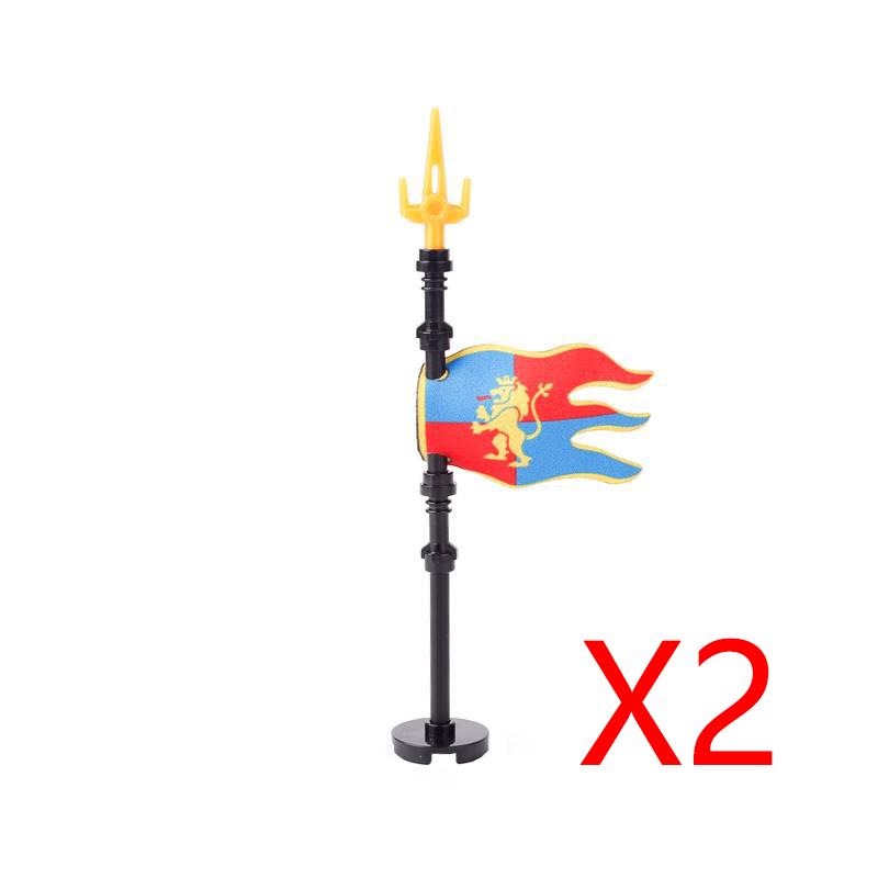 MOC Medieval Building Blocks Soldier Figures Weapons Accessories Armor Shield Flag Transport Ox Horse Mini Brick Toy Gift X010