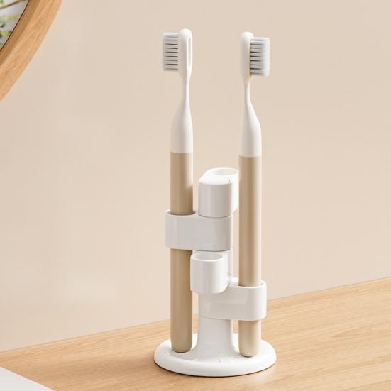 Подставка для зубных щеток, держатель для кистей для макияжа с противоскользящим основанием, вращающаяся на 360 градусов, подставка для хранения зубных щеток в ванной комнате.