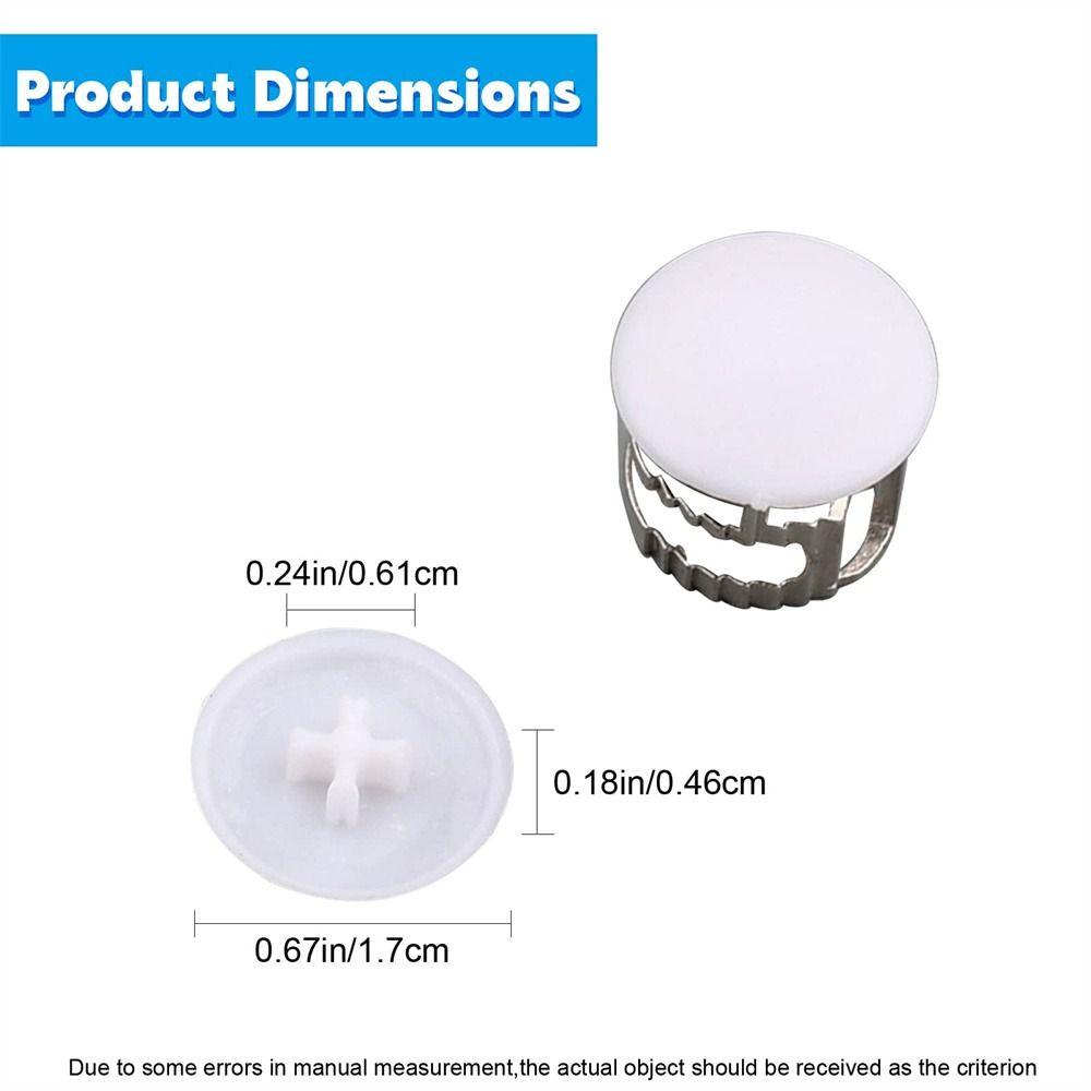 100 PCS White Plastic Nuts Bolts Covers 17mm Eccentric Wheel Decorative Cover Screws Head
