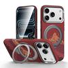 Kevlar Pixel Grid Texture Rotatable Magnetic Holder Phone Case For iPhone Anti‑Scratch Shockproof Hard Protective Cover