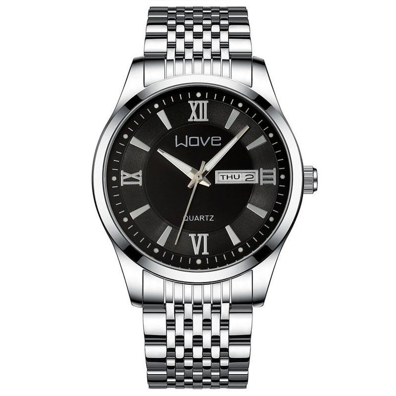 UTHAI Men's Watch High End Calendar Luminous Steel Wristband Fashion Trend Classic Business Quartz Watch Clock Gift