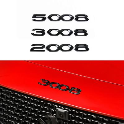 Глянцевая черная задняя наклейка 3008 2008 5008, наклейка с эмблемой для 5008 3008 2008 GT, стиль автомобиля, наклейка на капот автомобиля