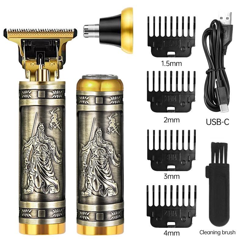 New multi-use mini portable electric shaver hair clipper nose hair trimmer beauty trim set plate dragon and phoenix hair clipper