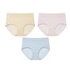 Ladies' Seamless Mid-Waist Antibacterial Cotton Underwear 3-Pack