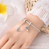 S925 Silver Flower Butterfly Pendant Safety Chain Beaded Bracelet Necklace DIY Craft Making Kit