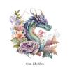 Dragon Flowers Iron On Patch For Clothes High Quality Heat Press Appliqued Fashion Stripes Diy Accessory Sticker Beautiful Patch