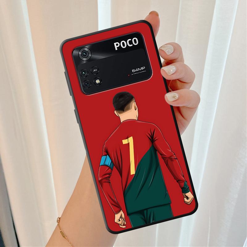 Чехол для телефона Poco X7 C71 X4 Pro M5s M7 M3 M4 Pro C40 C50 X3 NFC F3 F7 C75 X5 C51 C61 Мягкий чехол Звезды футбола Номера