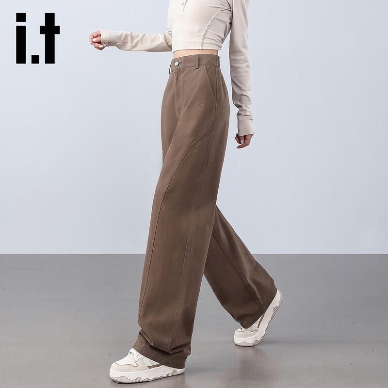 Izzueit Women's High-Waist Loose Wide-Leg Cotton Pants