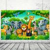 2D плоский баннер для вечеринки с лесными животными  полиэфирный фон  фестиваль на открытом воздухе  семейный сад  украшение двора