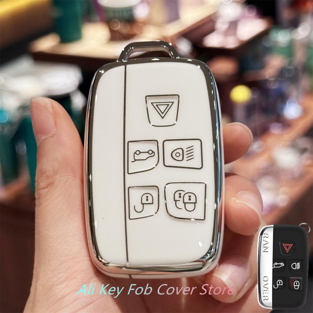 bpzsw1 Key Fob Cover for Evoque Velar Sport Discovery Freelander2 LR4 Land Rover Sport Jaguar XF XJ XE F-PACE F-Type Lanyard