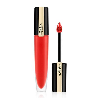 Paris Lip Rouge Signature 113 Красная жидкая матовая водостойкая помада L'Oreal