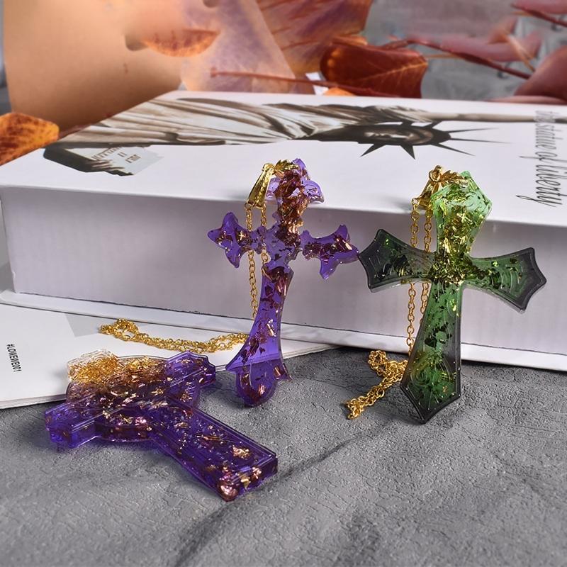 Diy Crystal Epoxy Mold Earrings Necklace Mold Pendant Decoration Various Styles Cross Irregular Mirror Silicone Mold