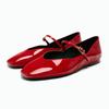 Fashion Fashion Soft Patent Leather Mary Jane Shoes Women Comfort One Strap Buckle Ballet Flats Light Anti Slip Casual Shoes for Women
