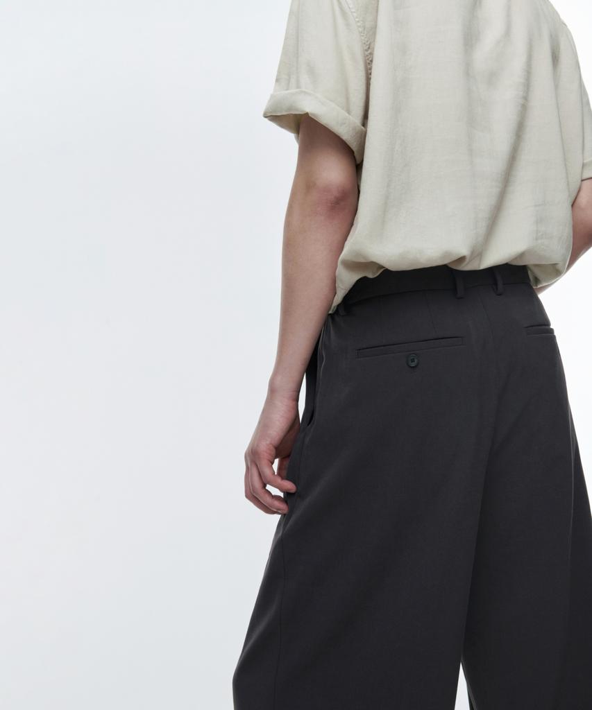 MUSINSA STANDARD Super Wide Hidden Banding Slacks [Dark Gray]