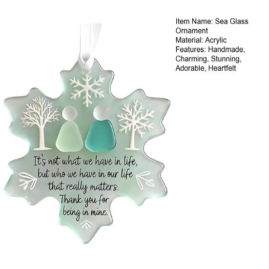 Украшение из морского стекла в форме снежинки Ручная работа Искусство из морского стекла Памятный сувенир о дружбе