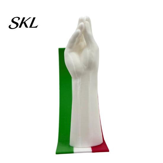 Minimalist Desktop Accents 3D Printed Gesture Figurine Ornament with Three-color Striped Base, Funny Nodding Unique Atmosphere Decor Shake Toy