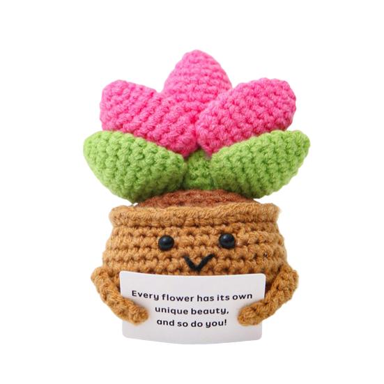 Позитивная кукла-картошка, ручная работа, эмоциональная поддержка, вязаная крючком игрушка с поощрительной открыткой, мягкая