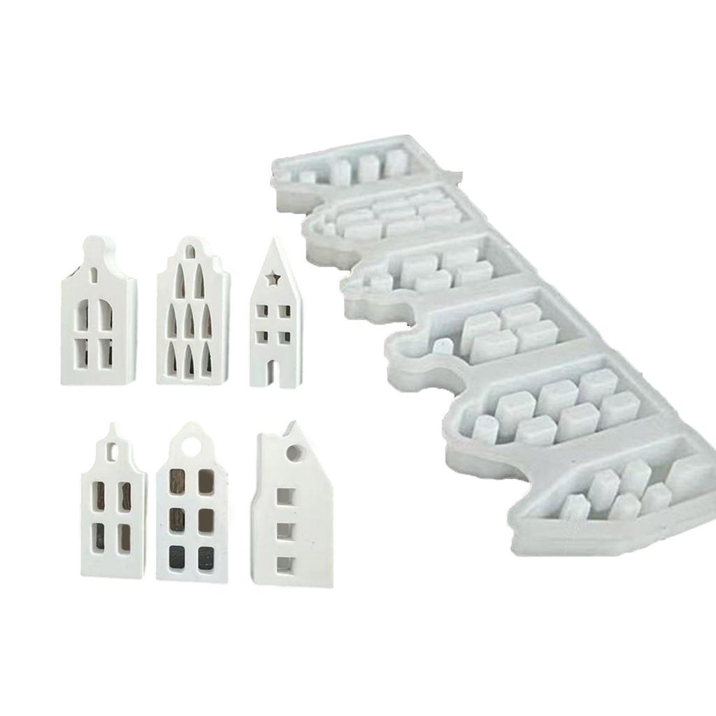 Форма для украшения стола, гибкая силиконовая форма для миниатюрного украшения в форме домика, гипсовые формы, принадлежности для изготовления ювелирных изделий