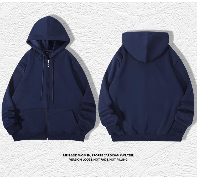 Plus Size Hoodie Men Autumn Winter Fleece Hoodies Solid Color Jacket Hoodies