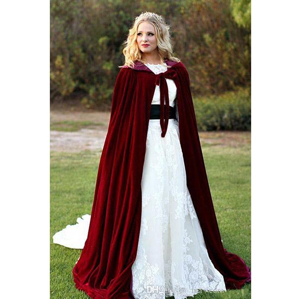 Hooded Cape Reversible Velvet Cloak Lined with Satin Medieval Halloween Christmas Cosplay Costume