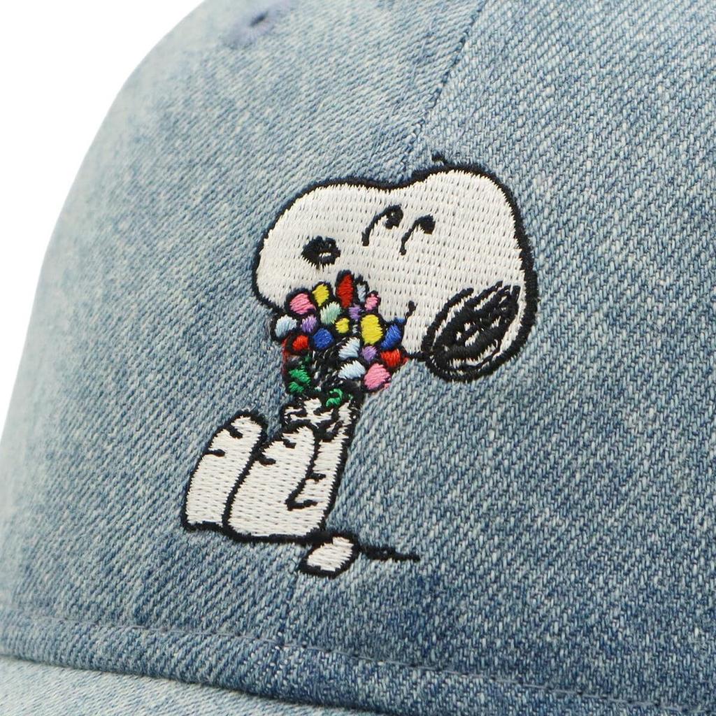 New Era Cap 9TWENTY Long Visor 14676952 NER36C0512 Washed Denim Blue Peanuts Snoopy PEANUTS Collaboration ONSPOTZ Exclusive Hat 920 Long Visor Long