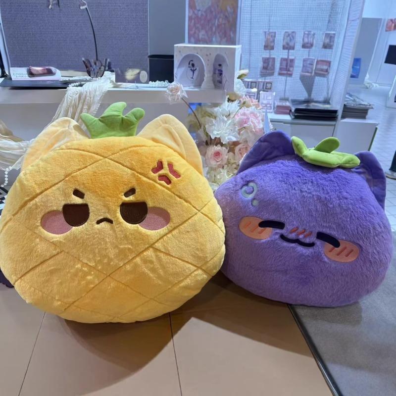 Kiro Reeves Reply Pineapple Princess Mangosteen King Plush Pillow Fruit Cat Stuffed Doll Soft Fluffy Cushion Collectible Gift for Fans Home Sofa Decor