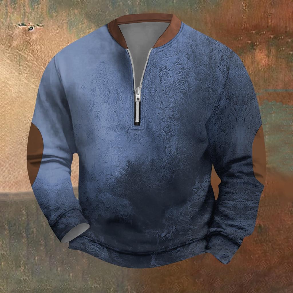 Мужская ретро повседневная толстовка на молнии модный принтованный спортивный пуловер