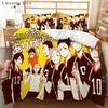 Комплект постельного белья Haikyuu, 3D-печатный волейбол для мальчиков, мультяшный аниме-пододеяльник, комплект роскошного постельного белья для детей, подарок, декор для дома