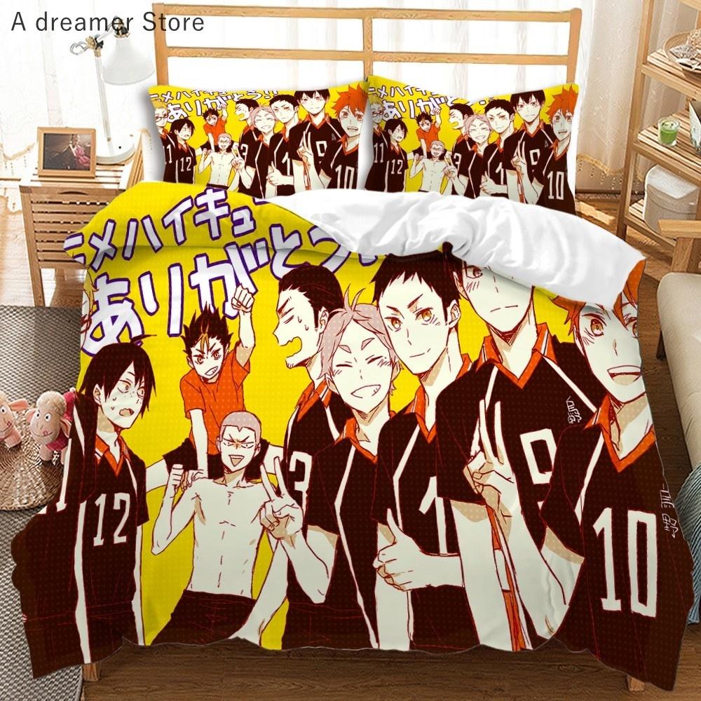 Комплект постельного белья Haikyuu, 3D-печатный волейбол для мальчиков, мультяшный аниме-пододеяльник, комплект роскошного постельного белья для детей, подарок, декор для дома