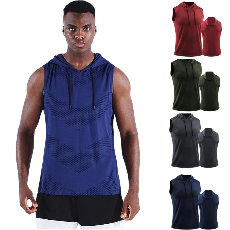 Мужские жилеты для бега, майки, толстовки без рукавов, рубашки для бега, спортивные блузки, топы для фитнеса, одежда для фитнеса, марафона