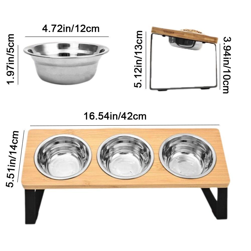 Миски для питомцев с защитой от протекания, приподнятые, нескользящая миска для воды и корма для собак, деревянная подставка для кошачьей миски, кормление питомцев